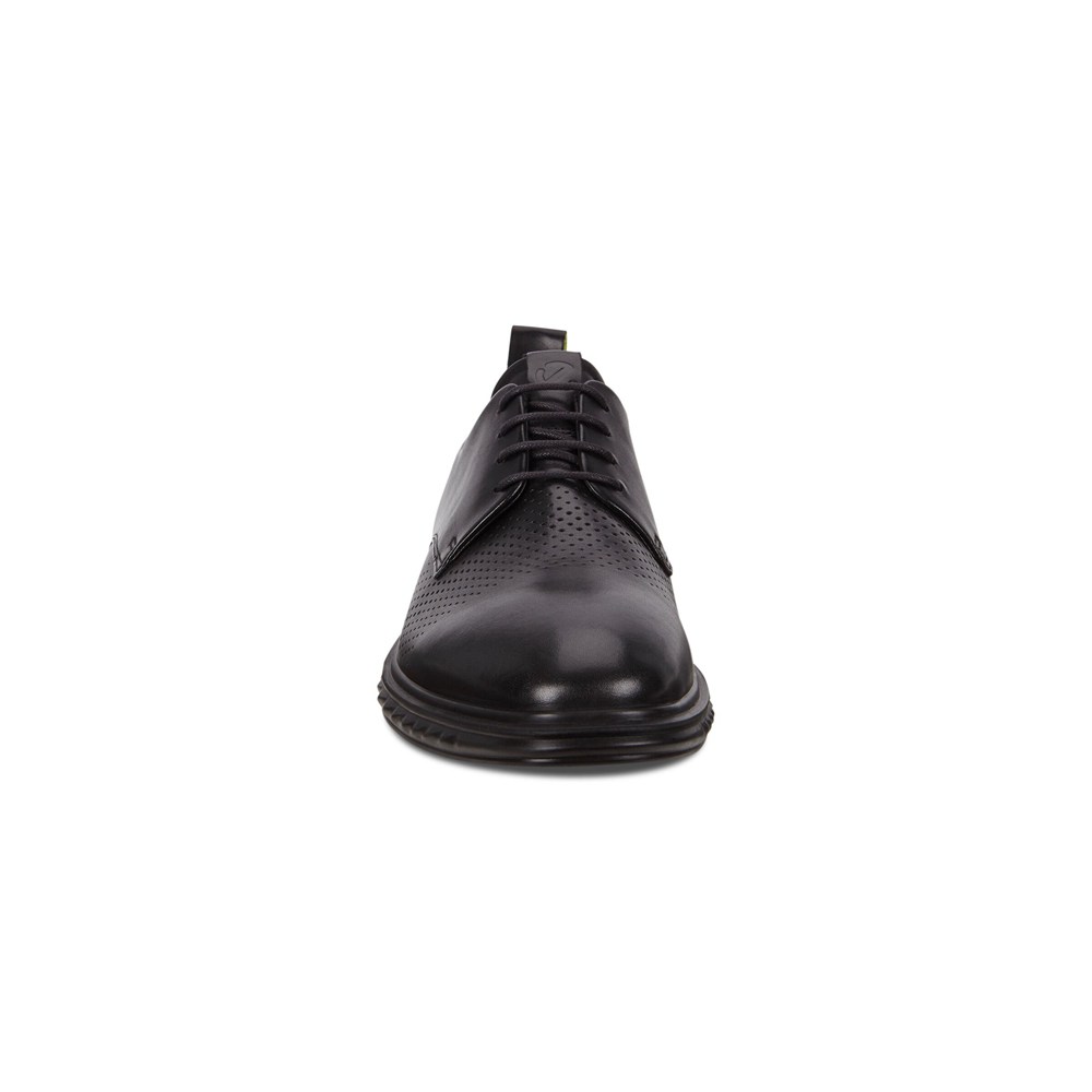 ECCO Mens Derby Shoe Black - St.1 Hybrid Lite Plain-Toes - JYK-154326